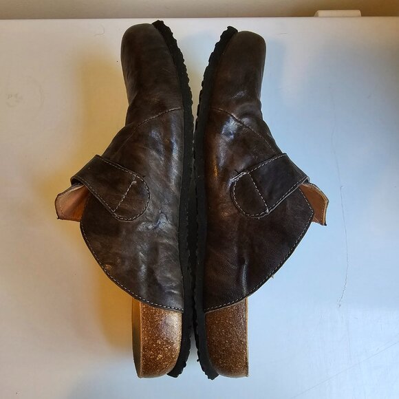 Think! Women's Slip On Clogs Leather Brown Comfort Casual Size 41 US 10 - Picture 11 of 12